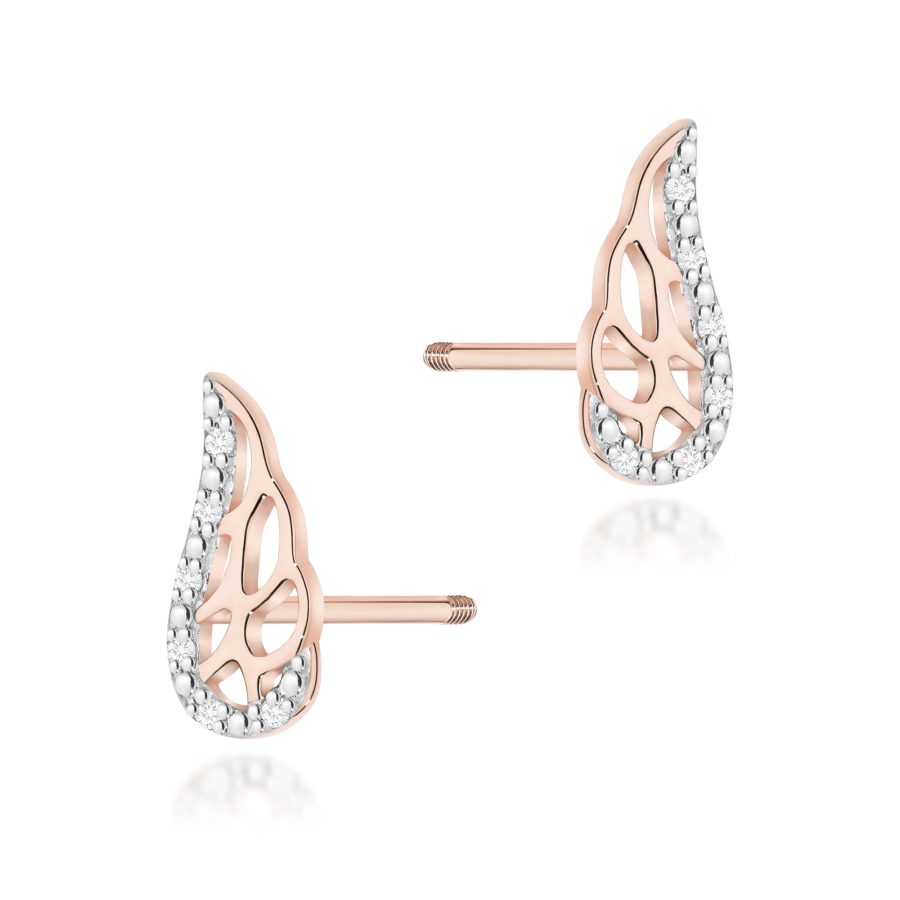 Kolczyki z diamentami 0,18 ct K0043 – różowe złoto próby 585 – widok produktu 1