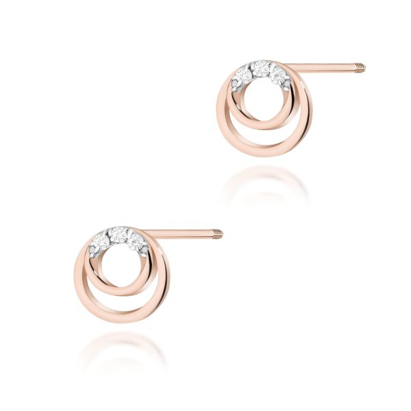Kolczyki z diamentami 0,18 ct K0078 – różowe złoto próby 585 – widok produktu 1