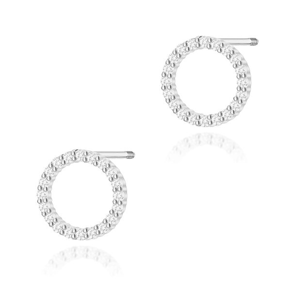 Kolczyki z diamentami 0,20 ct K0089 – białe złoto próby 585 – widok produktu 1