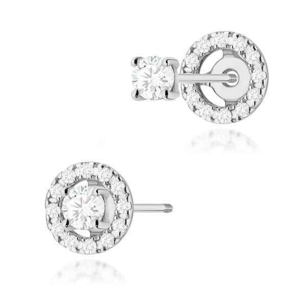 Kolczyki z diamentem 0,32 ct K0576 – białe złoto próby 585 – widok produktu 1