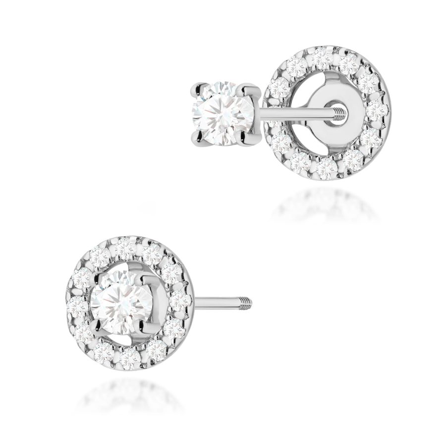 Kolczyki z diamentem 0,32 ct K0576 – białe złoto próby 585 – widok produktu 1