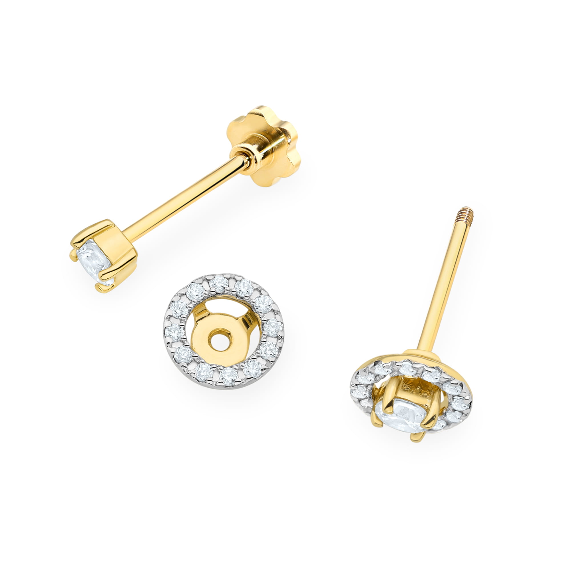 Kolczyki z diamentem 0,32 ct K0576 – żółte złoto próby 585 – widok produktu 2