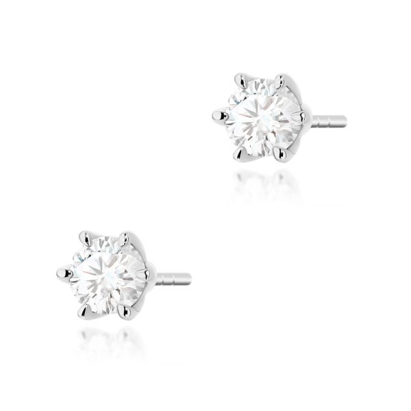 Kolczyki z diamentem 2 x 0,40 ct K0575 – białe złoto próby 585 – widok produktu 1