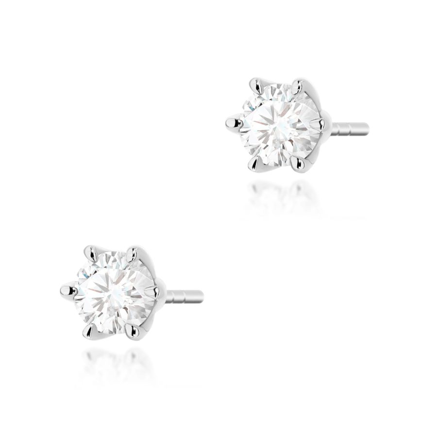 Kolczyki z diamentem 2 x 0,40 ct K0575 – białe złoto próby 585 – widok produktu 1