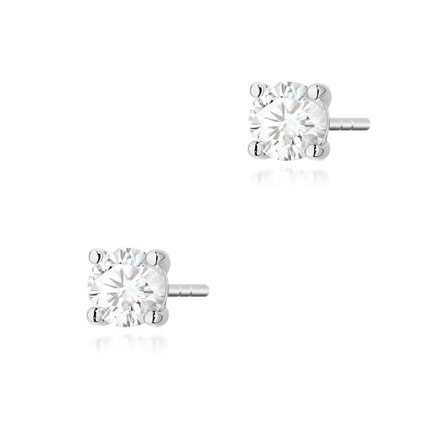 Kolczyki z diamentem 2 x 0,40 ct K0577 – białe złoto próby 585 – widok produktu 1
