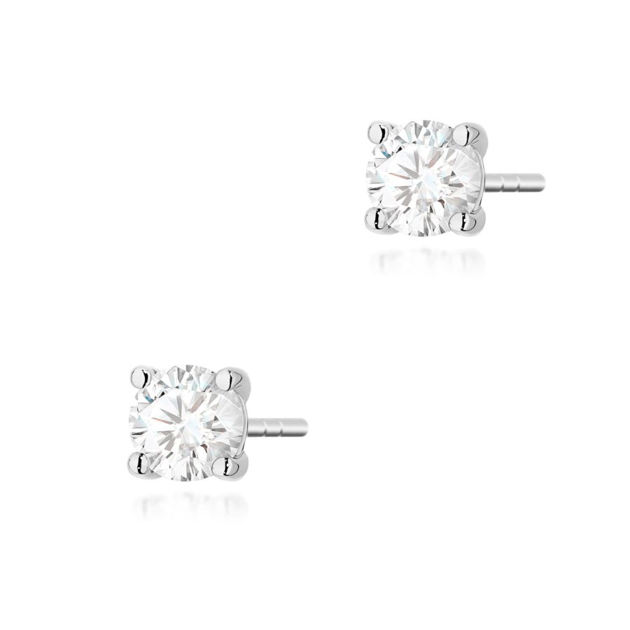 Kolczyki z diamentem 2 x 0,40 ct K0577 – białe złoto próby 585 – widok produktu 1