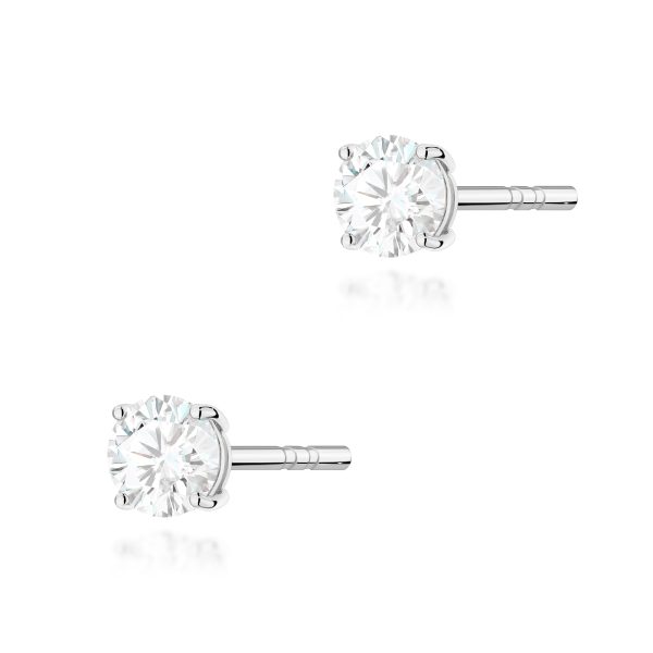 Kolczyki z diamentem 2 x 0,30 ct K0583 – białe złoto próby 585 – widok produktu 1