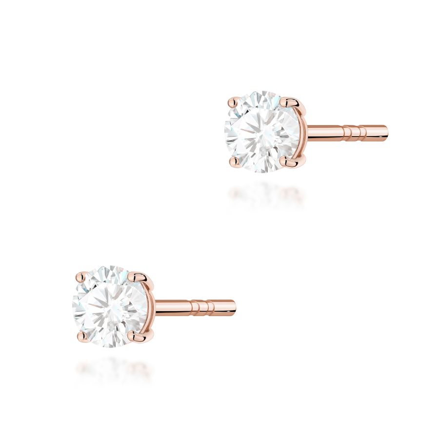 Kolczyki z diamentem 2 x 0,30 ct K0583 – różowe złoto próby 585 – widok produktu 1