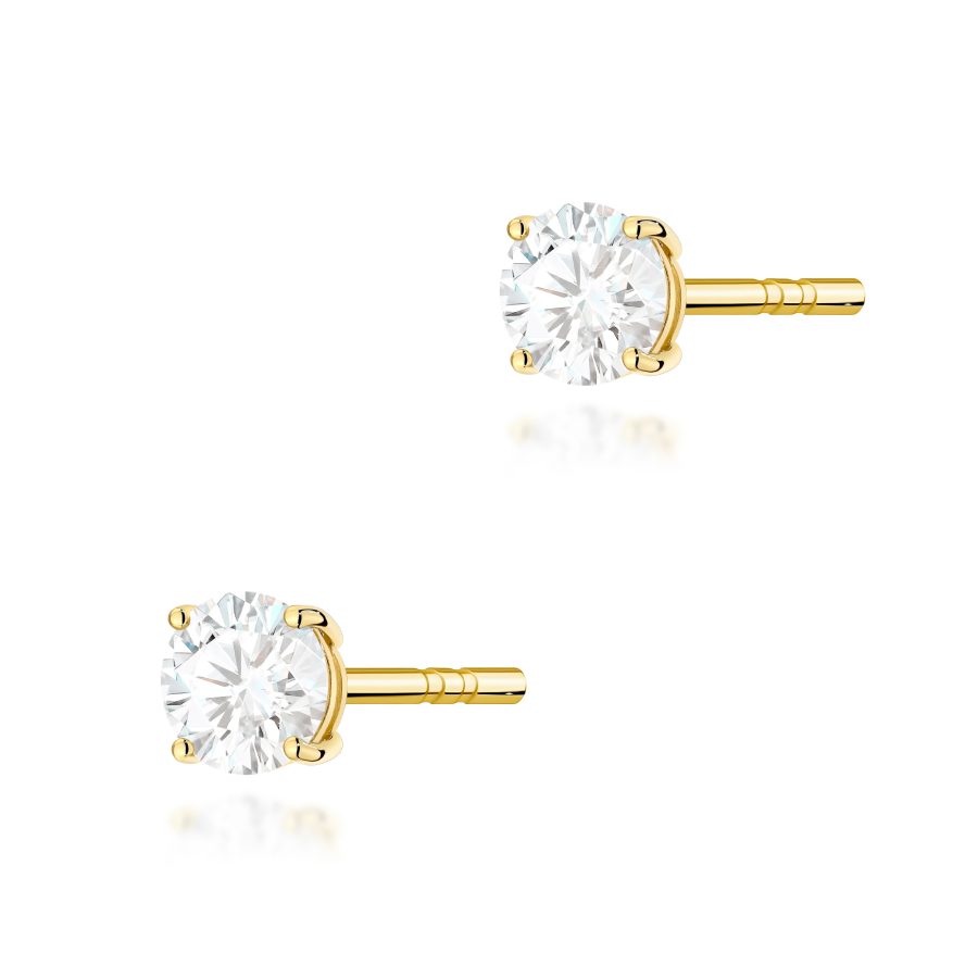Kolczyki z diamentem 2 x 0,30 ct K0583 – żółte złoto próby 585 – widok produktu 1