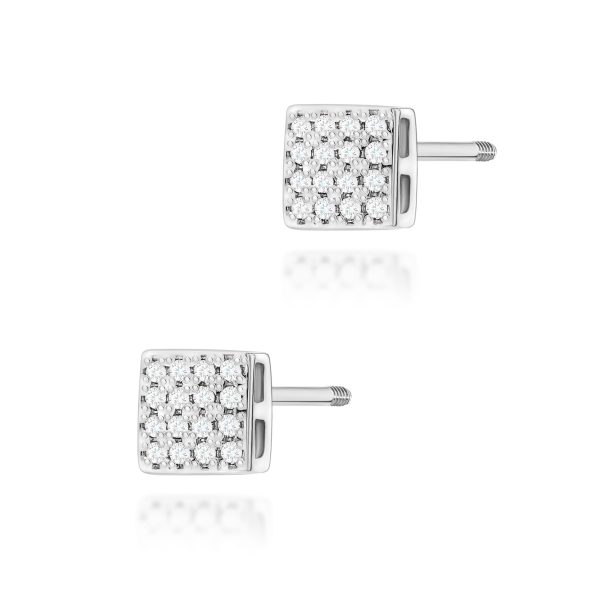 Kolczyki z diamentami 0,16 ct K0013 – białe złoto próby 585 – widok produktu 1
