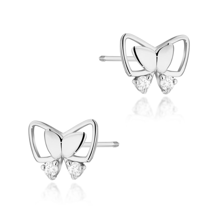 Kolczyki z diamentami 0,08 ct K0059 – białe złoto próby 585 – widok produktu 1