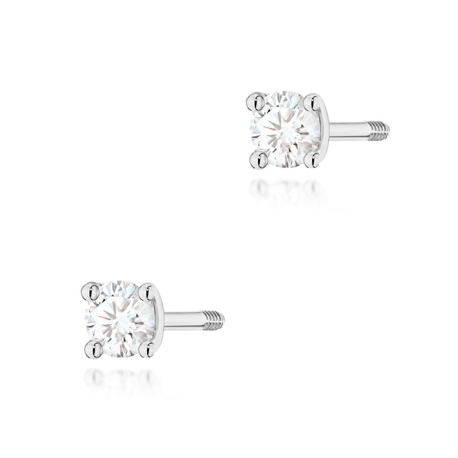 Kolczyki z diamentem 2 x 0,04 ct K0066 – białe złoto próby 585 – widok produktu 1