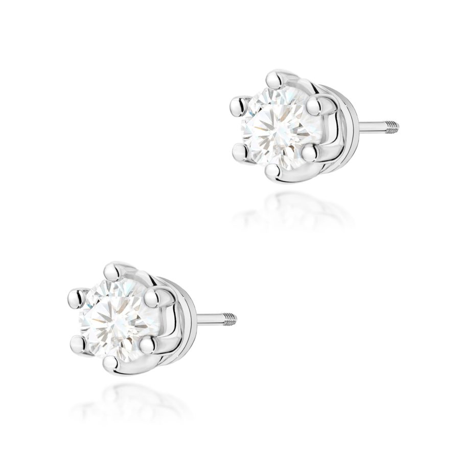 Kolczyki z diamentem 2 x 0,15 ct K0068 – białe złoto próby 585 – widok produktu 1