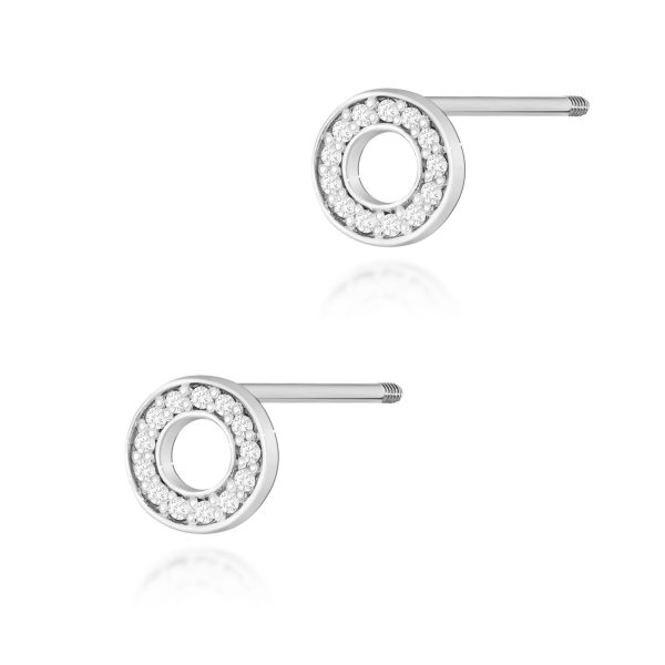 Kolczyki z diamentami 0,18 ct K0070 – białe złoto próby 585 – widok produktu 1