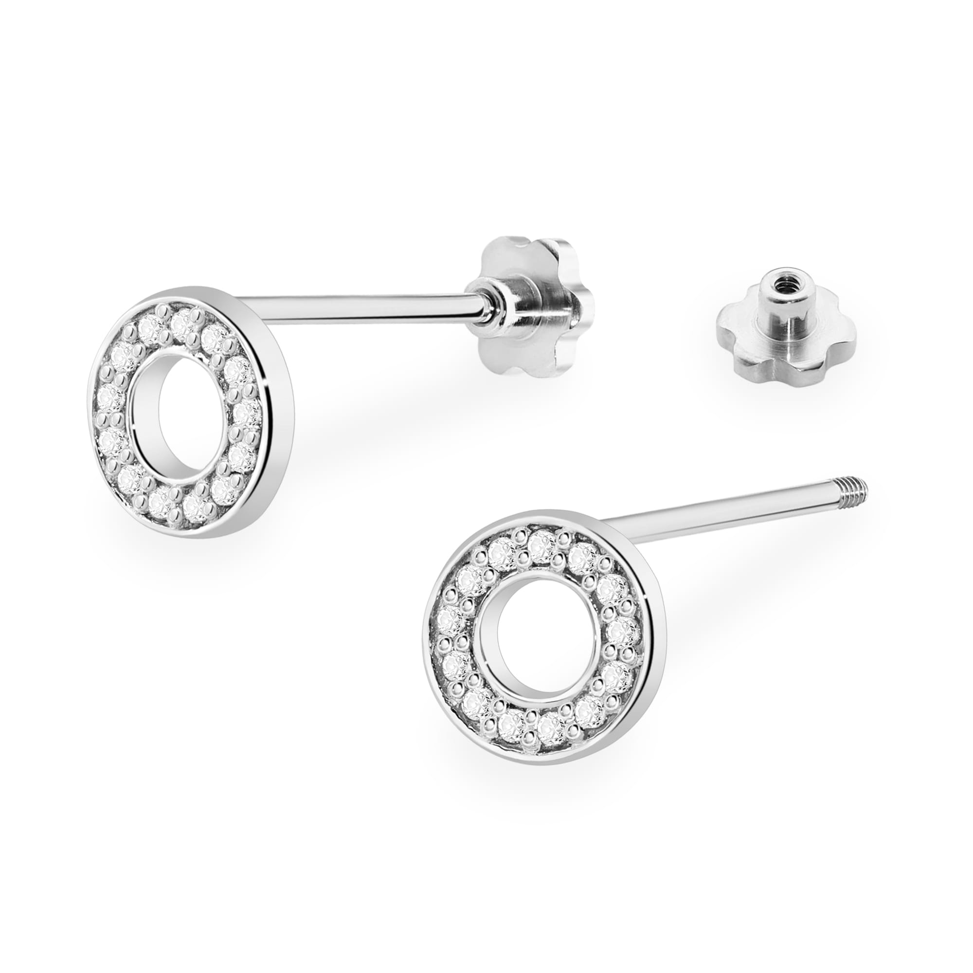 Kolczyki z diamentami 0,18 ct K0070 – białe złoto próby 585 – widok produktu 2