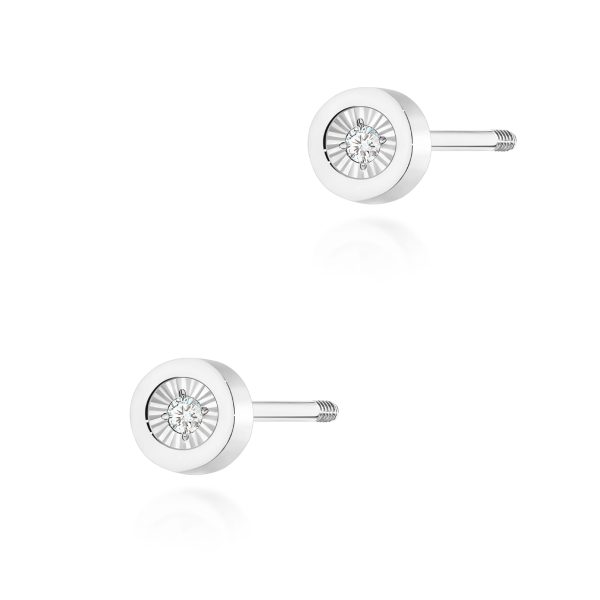 Kolczyki z diamentami 0,18 ct K0071 – białe złoto próby 585 – widok produktu 1