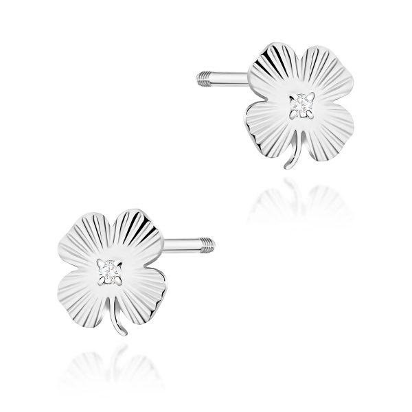Kolczyki z diamentami 0,18 ct K0073 – białe złoto próby 585 – widok produktu 1