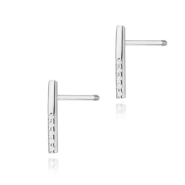 Kolczyki z diamentami 0,18 ct K0077 – białe złoto próby 585 – widok produktu 1