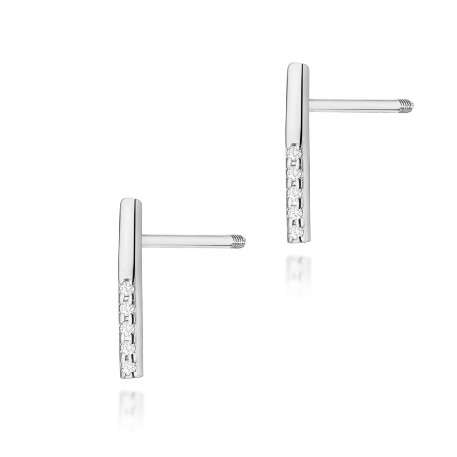 Kolczyki z diamentami 0,18 ct K0077 – białe złoto próby 585 – widok produktu 1