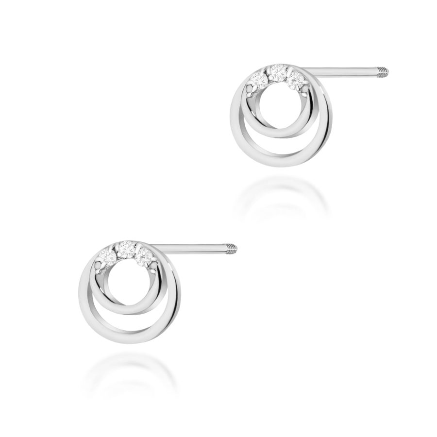 Kolczyki z diamentami 0,18 ct K0078 – białe złoto próby 585 – widok produktu 1