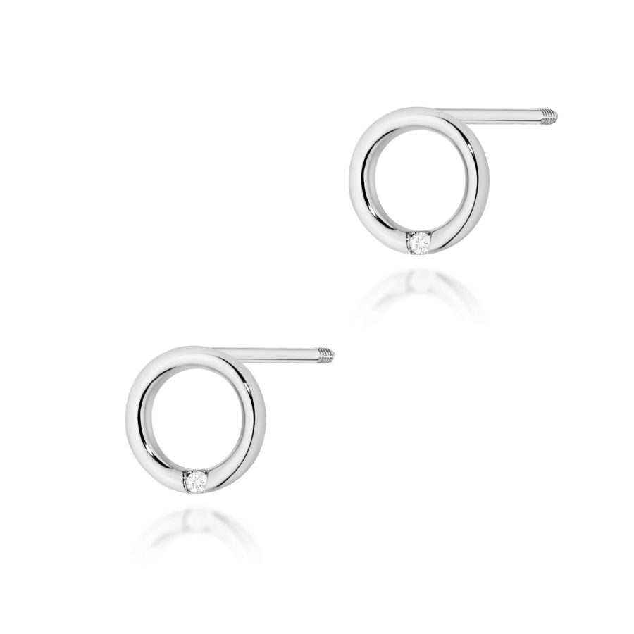 Kolczyki z diamentami 0,18 ct K0082 – białe złoto próby 585 – widok produktu 1