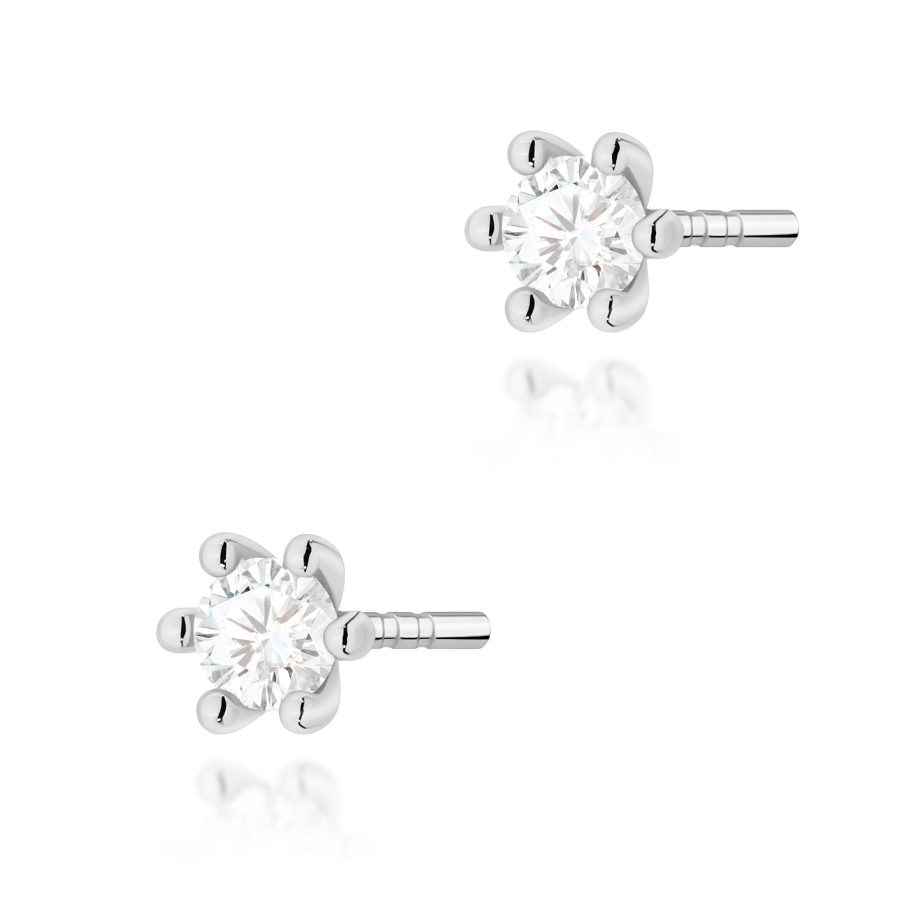 Kolczyki z diamentem 2 x 0,08 ct K0222 – białe złoto próby 585 – widok produktu 1
