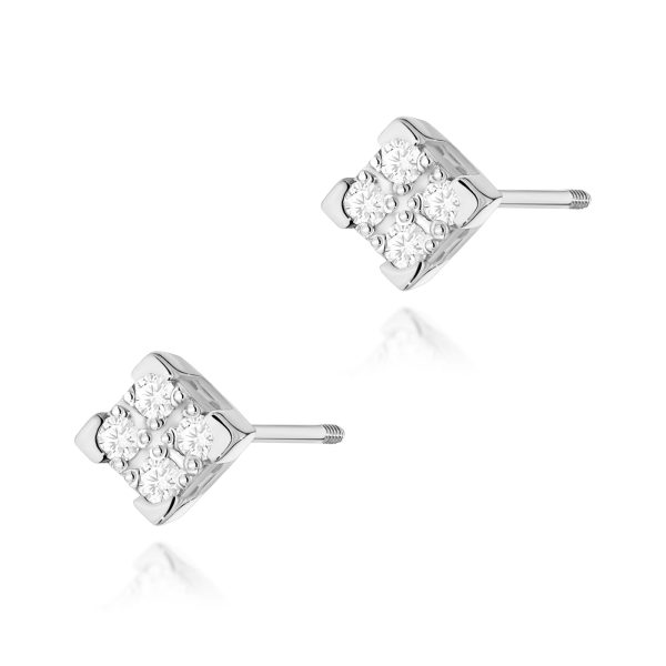 Kolczyki z diamentami 0,16 ct K0402 – białe złoto próby 585 – widok produktu 1