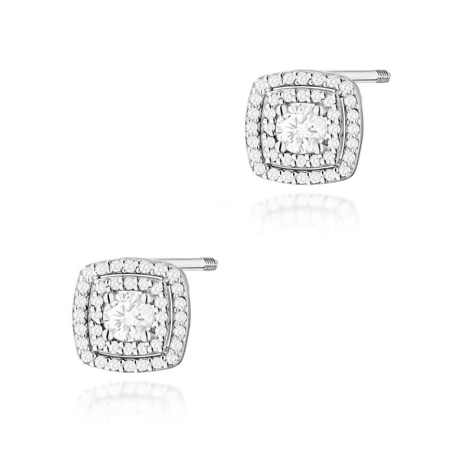 Kolczyki z diamentem 2 x 0,30 ct K0506 – białe złoto próby 585 – widok produktu 1