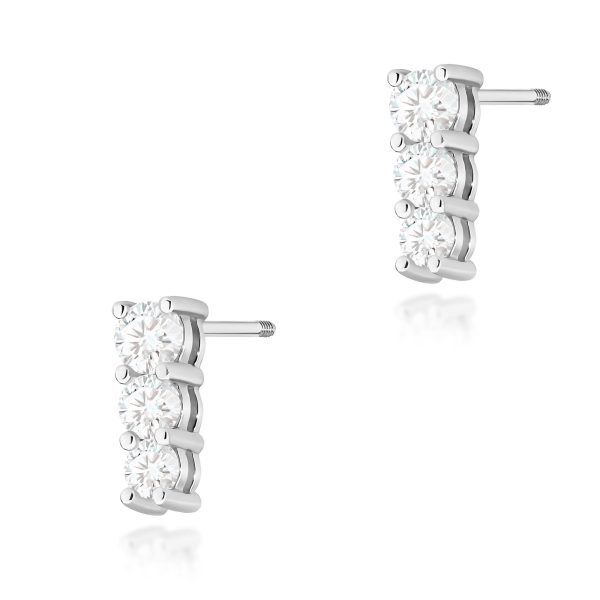Kolczyki z diamentami 0,82 ct K0511 – białe złoto próby 585 – widok produktu 1