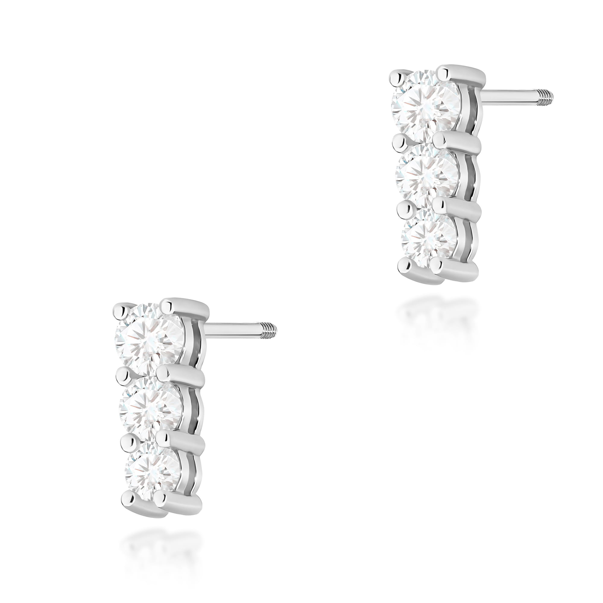 Kolczyki z diamentami 0,82 ct K0511 – białe złoto próby 585 – widok produktu 1