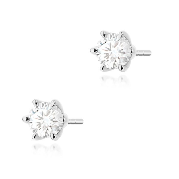 Kolczyki z diamentem 2 x 0,50 ct K0575 – białe złoto próby 585 – widok produktu 1
