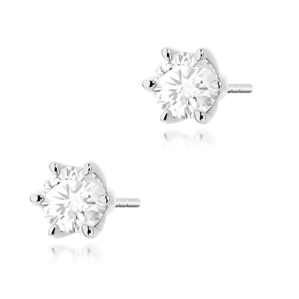 Kolczyki z diamentem 2 x 0,70 ct K0575 – białe złoto próby 585 – widok produktu 1
