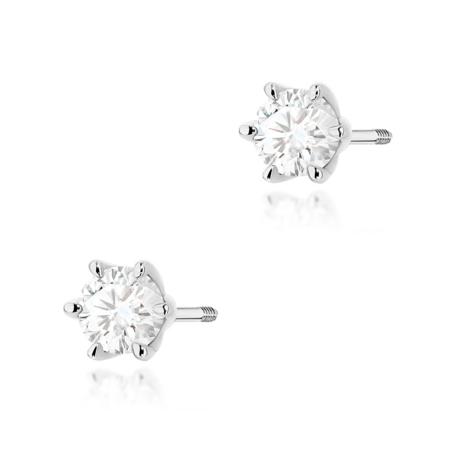 Kolczyki z diamentem 2 x 0,40 ct K0575 – białe złoto próby 585 – widok produktu 1
