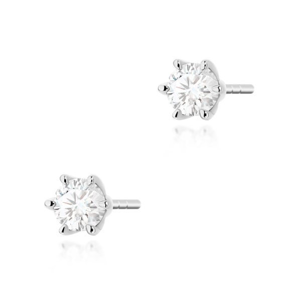 Kolczyki z diamentem 2 x 0,30 ct K0575 – białe złoto próby 585 – widok produktu 1