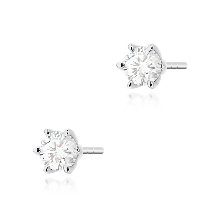 Kolczyki z diamentem 2 x 0,30 ct K0575 – białe złoto próby 585 – widok produktu 1