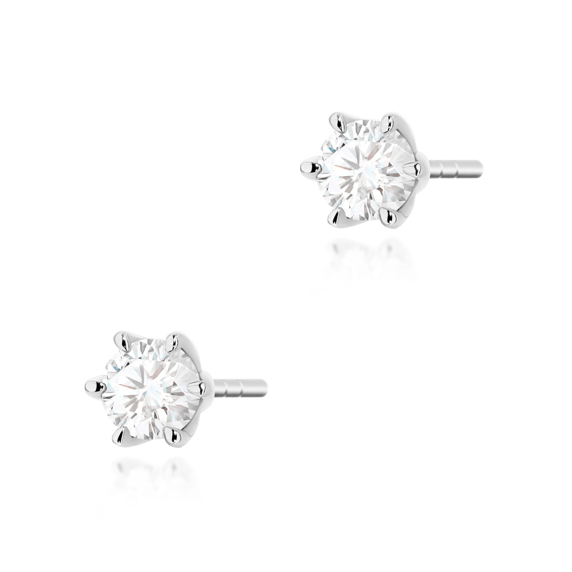 Kolczyki z diamentem 2 x 0,30 ct K0575 – białe złoto próby 585 – widok produktu 1
