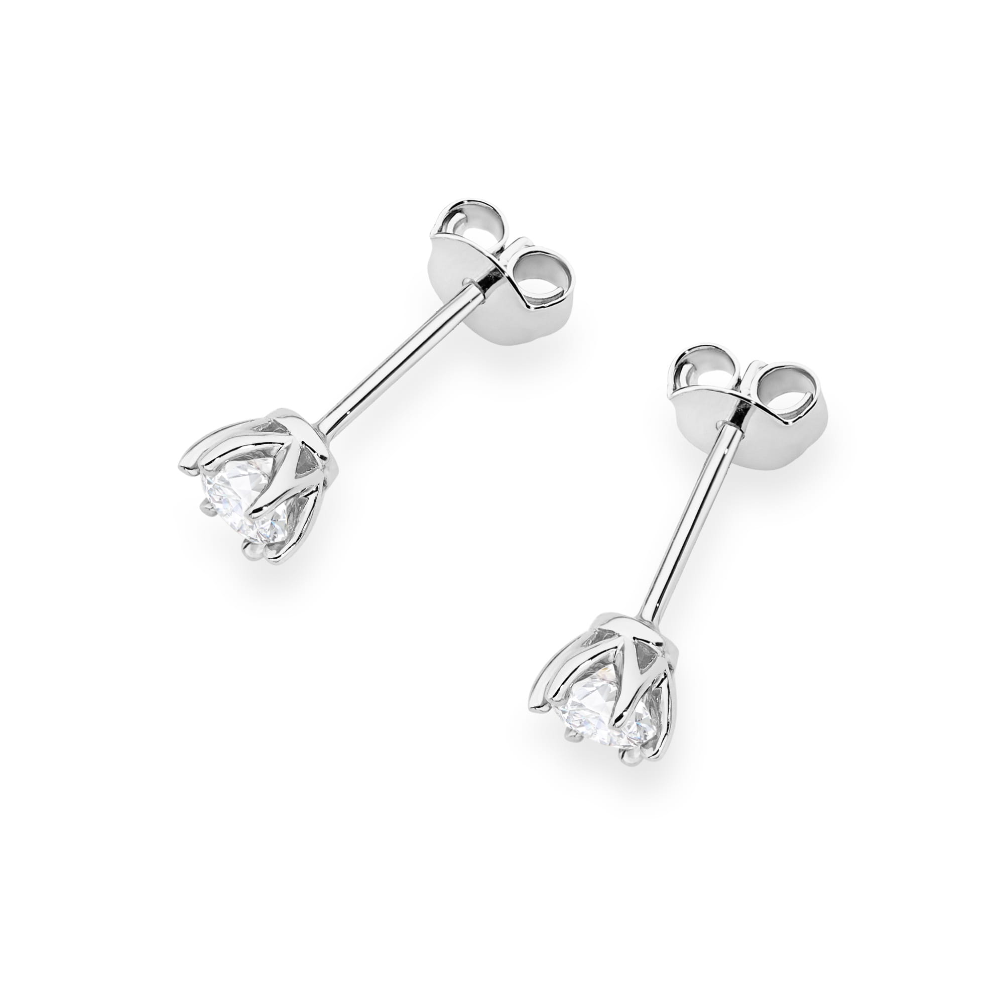 Kolczyki z diamentem 2 x 0,30 ct K0575 – białe złoto próby 585 – widok produktu 2
