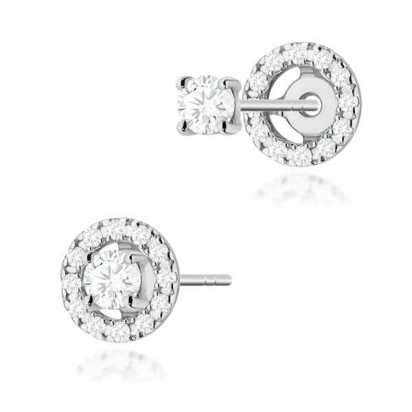 Kolczyki z diamentem 0,32 ct K0576 – białe złoto próby 585 – widok produktu 1