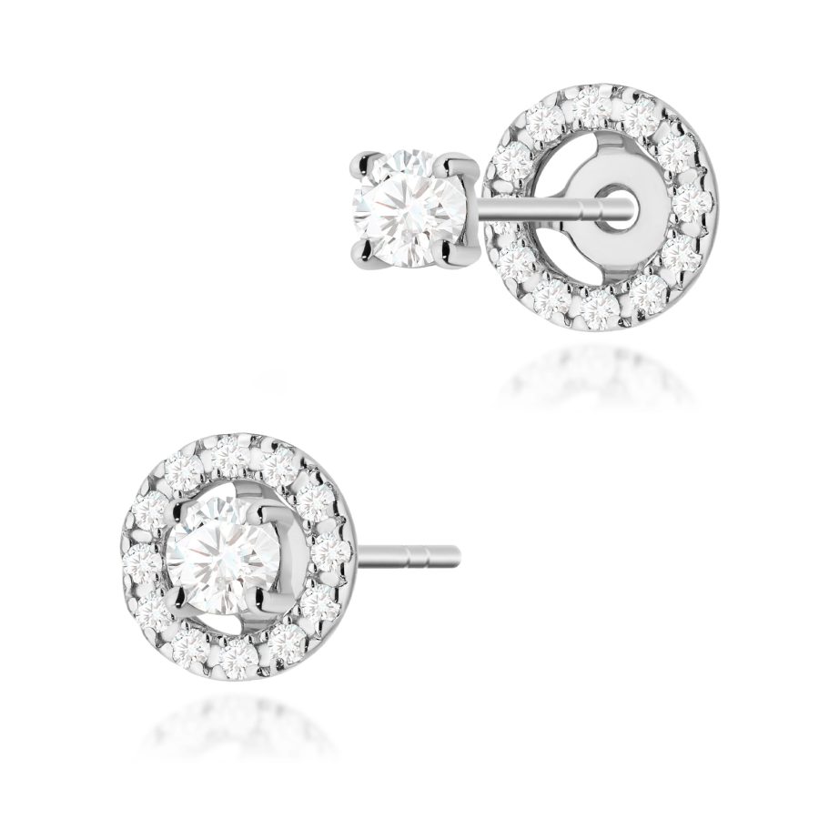 Kolczyki z diamentem 0,32 ct K0576 – białe złoto próby 585 – widok produktu 1