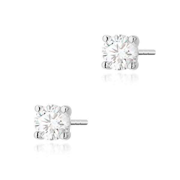 Kolczyki z diamentem 2 x 0,50 ct K0577 – białe złoto próby 585 – widok produktu 1