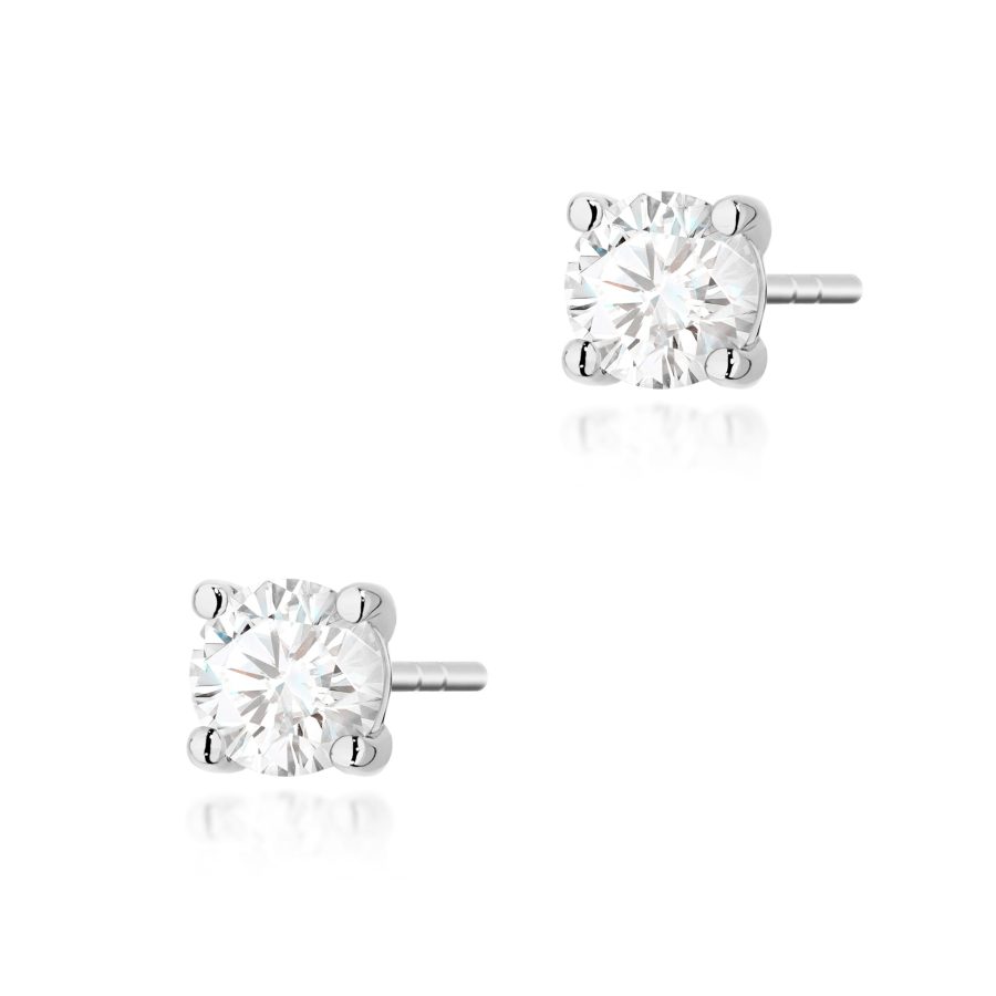 Kolczyki z diamentem 2 x 0,50 ct K0577 – białe złoto próby 585 – widok produktu 1