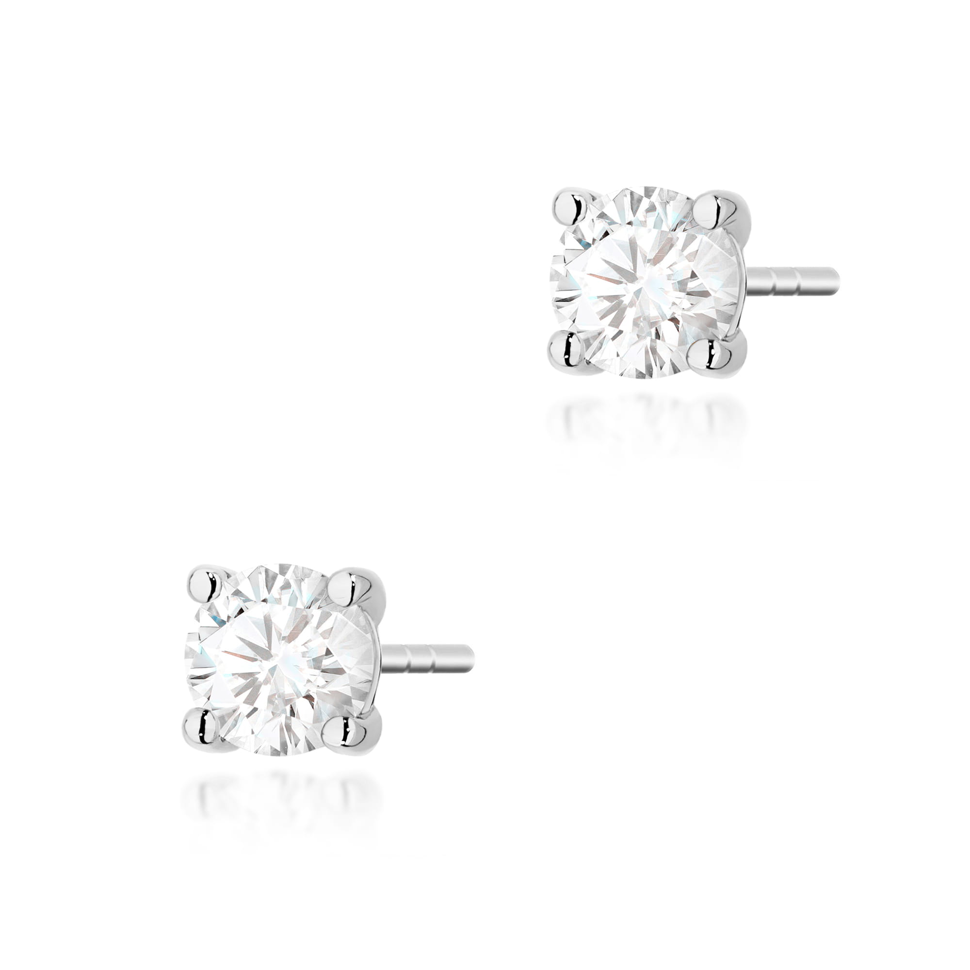 Kolczyki z diamentem 2 x 0,50 ct K0577 – białe złoto próby 585 – widok produktu 1