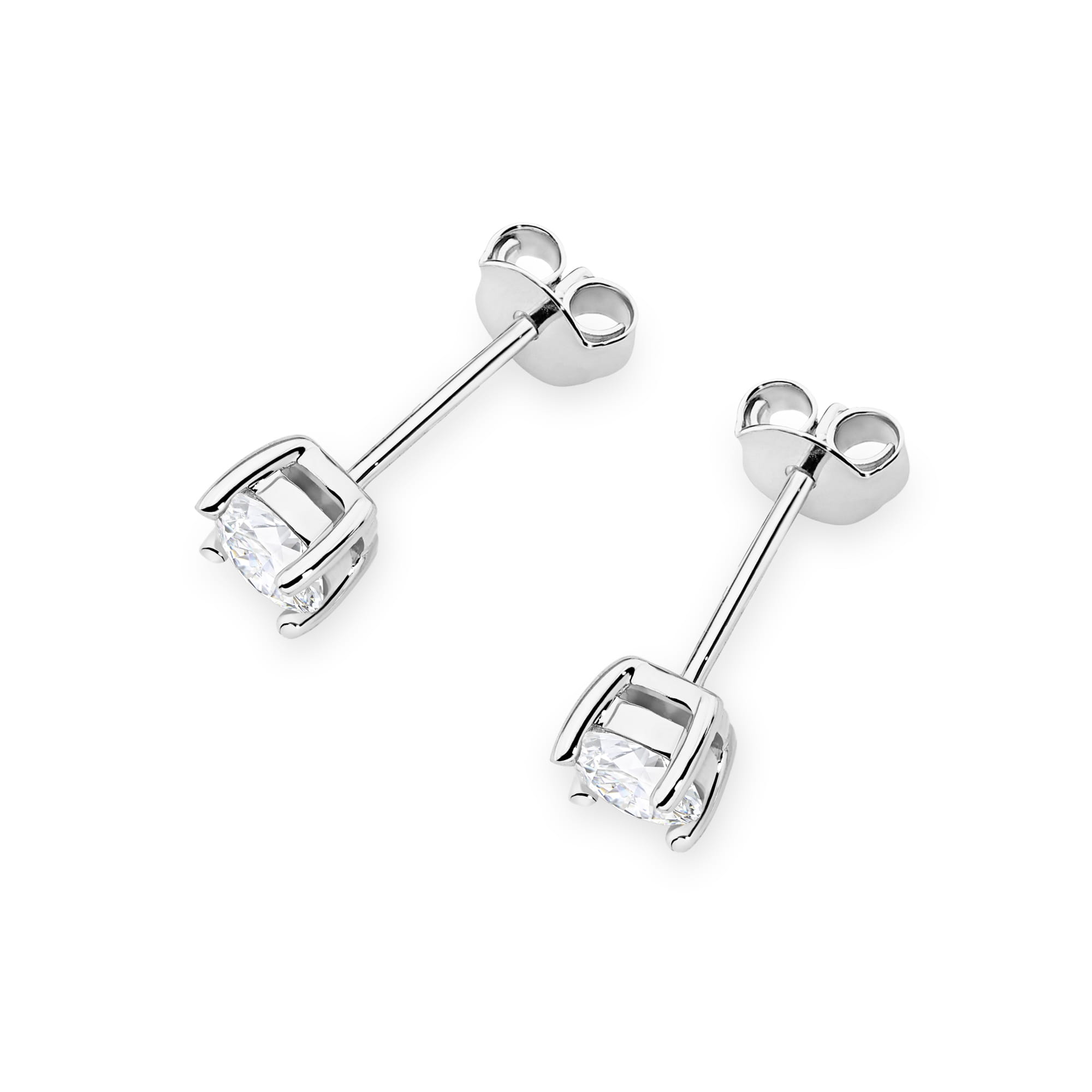 Kolczyki z diamentem 2 x 0,50 ct K0577 – białe złoto próby 585 – widok produktu 2
