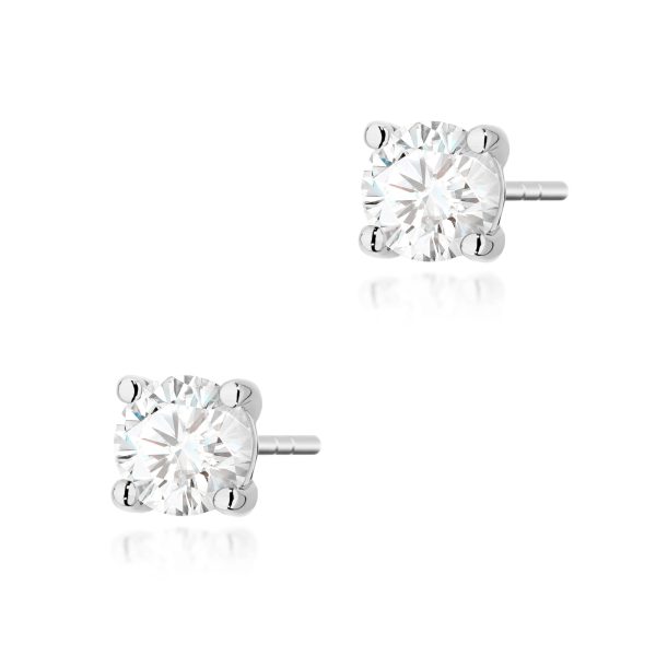 Kolczyki z diamentem 2 x 0,70 ct K0577 – białe złoto próby 585 – widok produktu 1