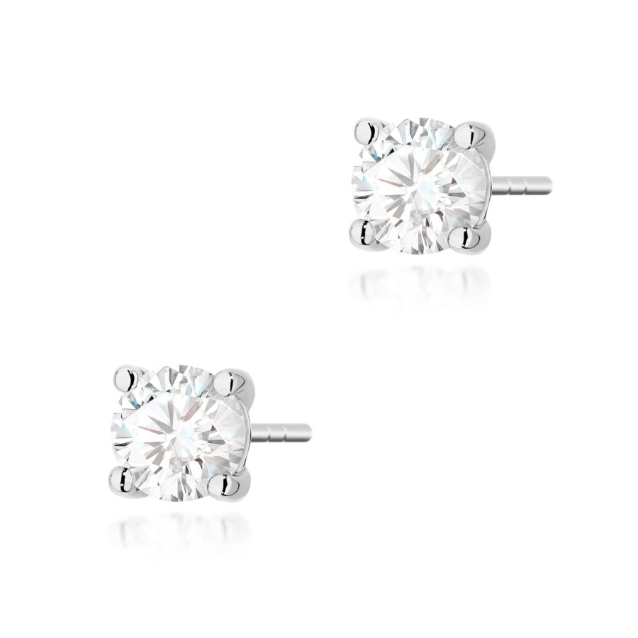 Kolczyki z diamentem 2 x 0,70 ct K0577 – białe złoto próby 585 – widok produktu 1
