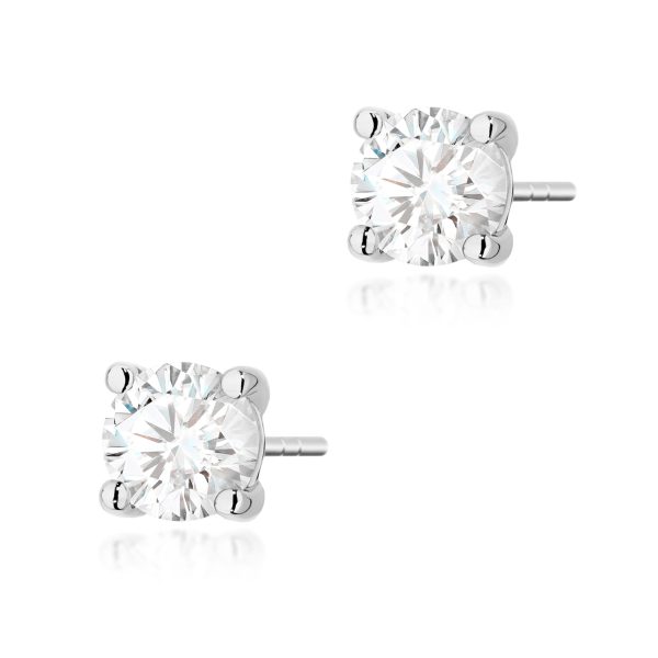 Kolczyki z diamentem 2 x 1,00 ct K0577 – białe złoto próby 585 – widok produktu 1