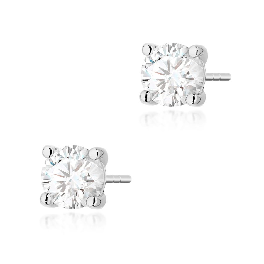 Kolczyki z diamentem 2 x 1,00 ct K0577 – białe złoto próby 585 – widok produktu 1