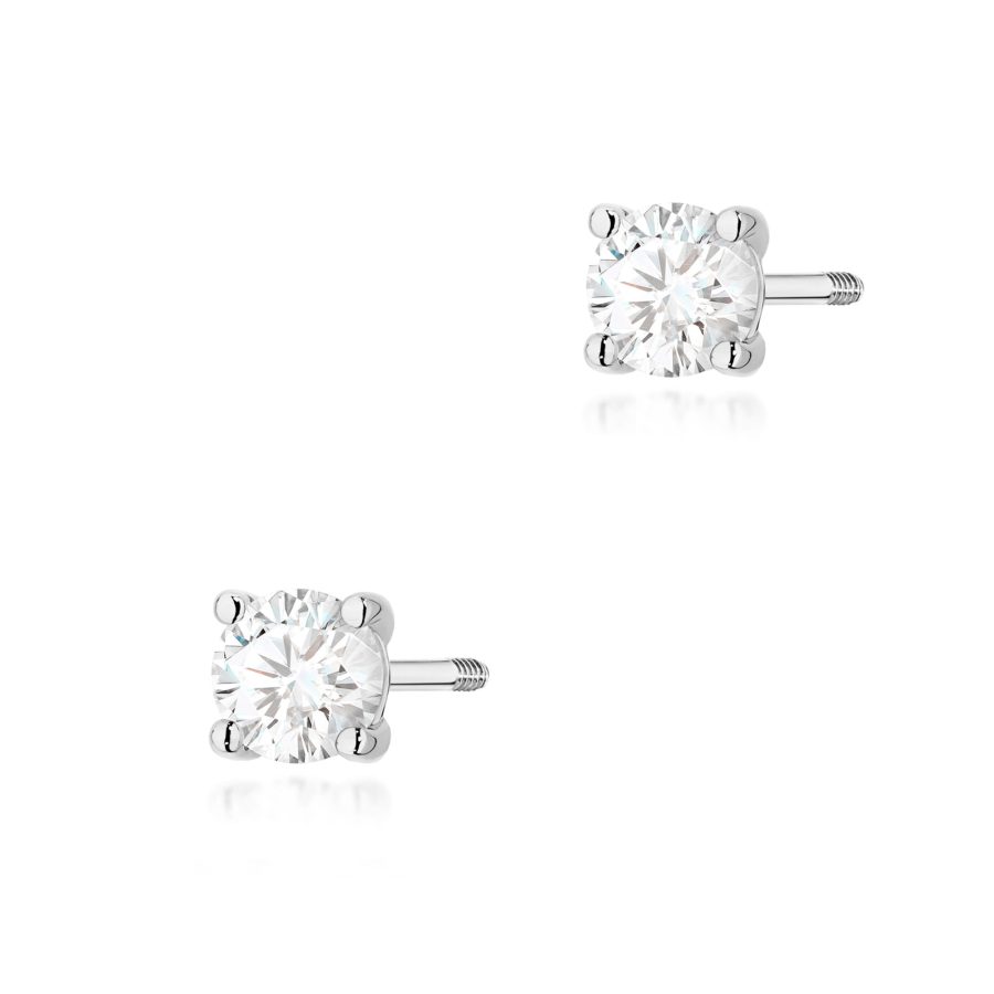 Kolczyki z diamentem 2 x 0,30 ct K0577 – białe złoto próby 585 – widok produktu 1