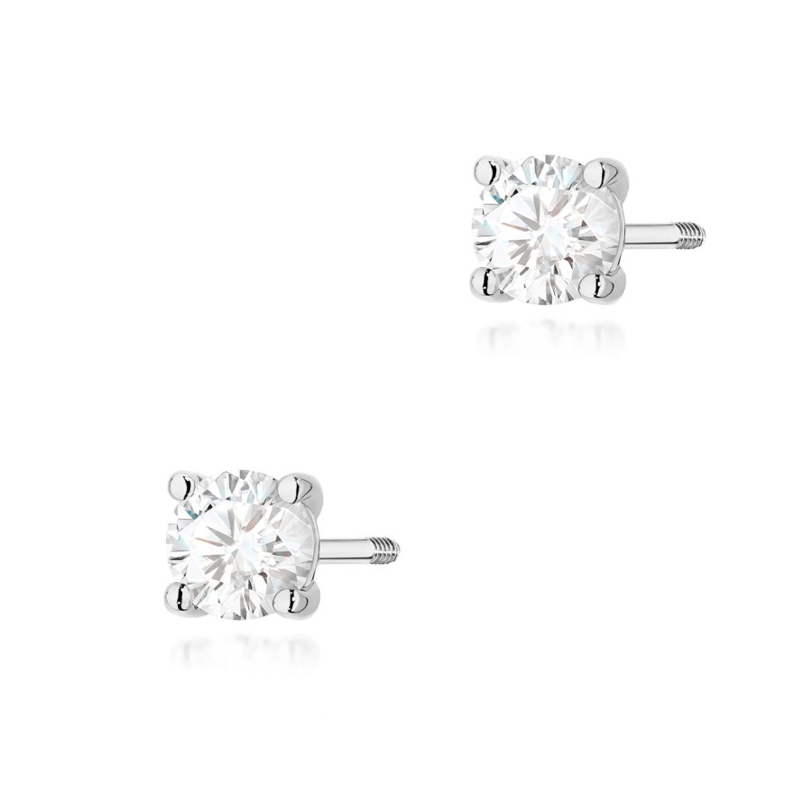 Kolczyki z diamentem 2 x 0,40 ct K0577 – białe złoto próby 585 – widok produktu 1