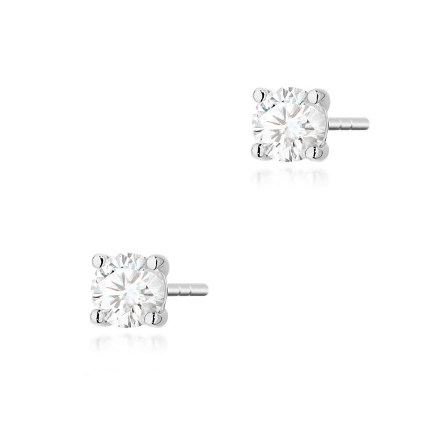 Kolczyki z diamentem 2 x 0,30 ct K0577 – białe złoto próby 585 – widok produktu 1